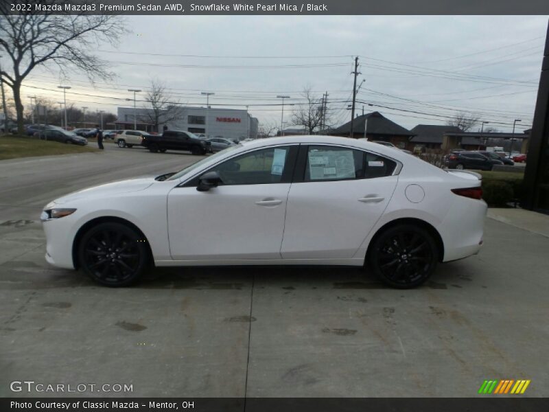 Snowflake White Pearl Mica / Black 2022 Mazda Mazda3 Premium Sedan AWD