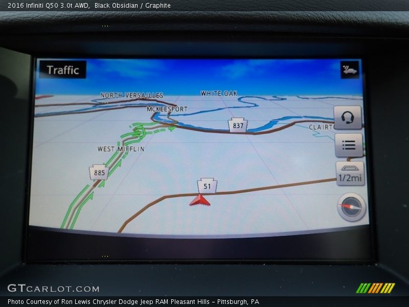 Navigation of 2016 Q50 3.0t AWD