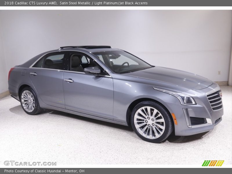 Satin Steel Metallic / Light Platinum/Jet Black Accents 2018 Cadillac CTS Luxury AWD