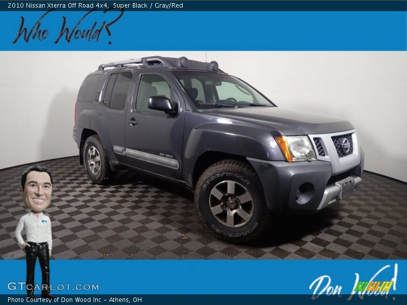 Super Black / Gray/Red 2010 Nissan Xterra Off Road 4x4