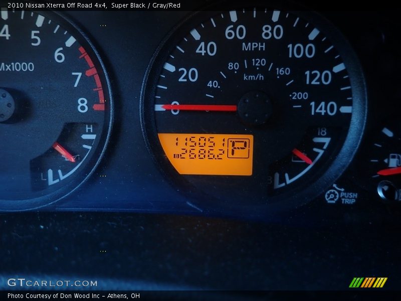 Super Black / Gray/Red 2010 Nissan Xterra Off Road 4x4