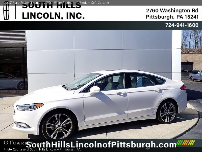 White Platinum / Medium Soft Ceramic 2017 Ford Fusion Titanium AWD