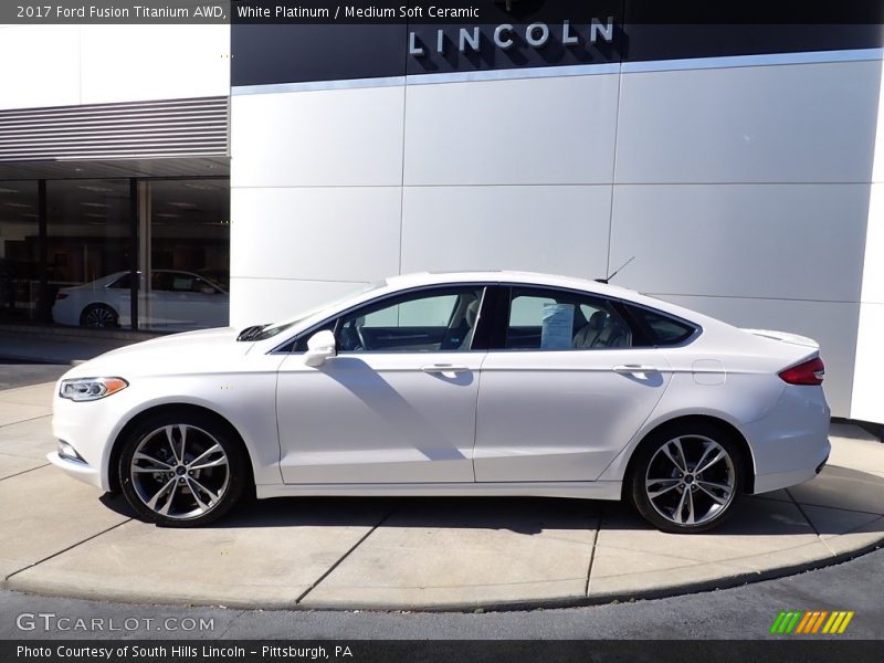 White Platinum / Medium Soft Ceramic 2017 Ford Fusion Titanium AWD