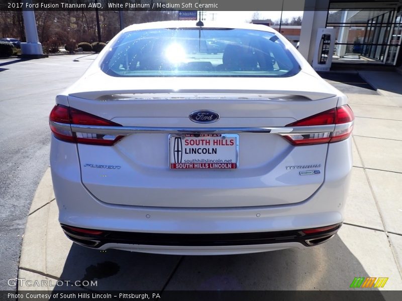 White Platinum / Medium Soft Ceramic 2017 Ford Fusion Titanium AWD