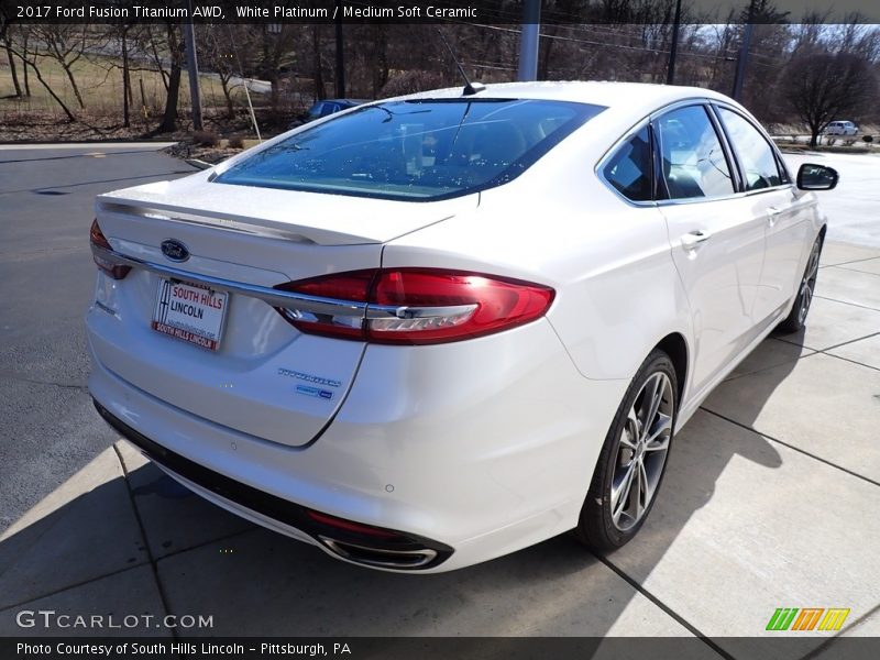 White Platinum / Medium Soft Ceramic 2017 Ford Fusion Titanium AWD