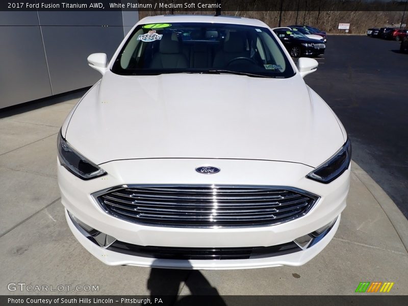 White Platinum / Medium Soft Ceramic 2017 Ford Fusion Titanium AWD