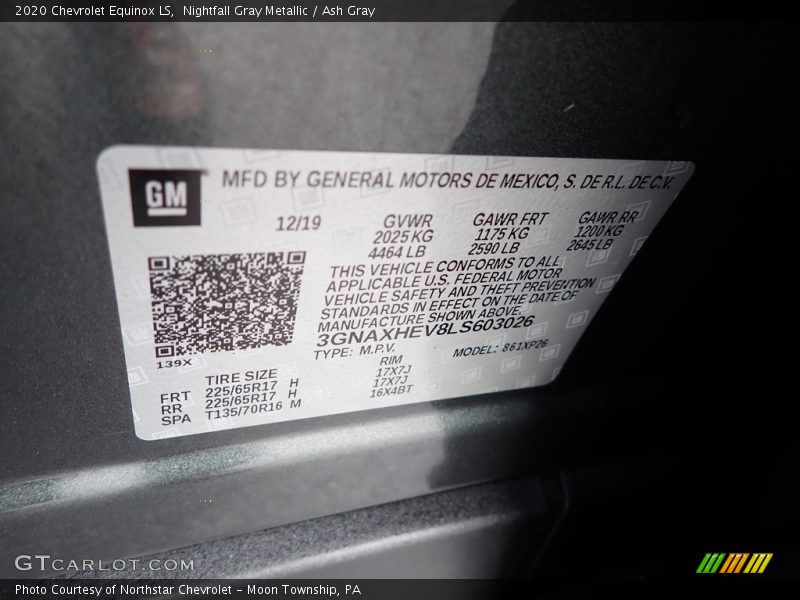 Nightfall Gray Metallic / Ash Gray 2020 Chevrolet Equinox LS