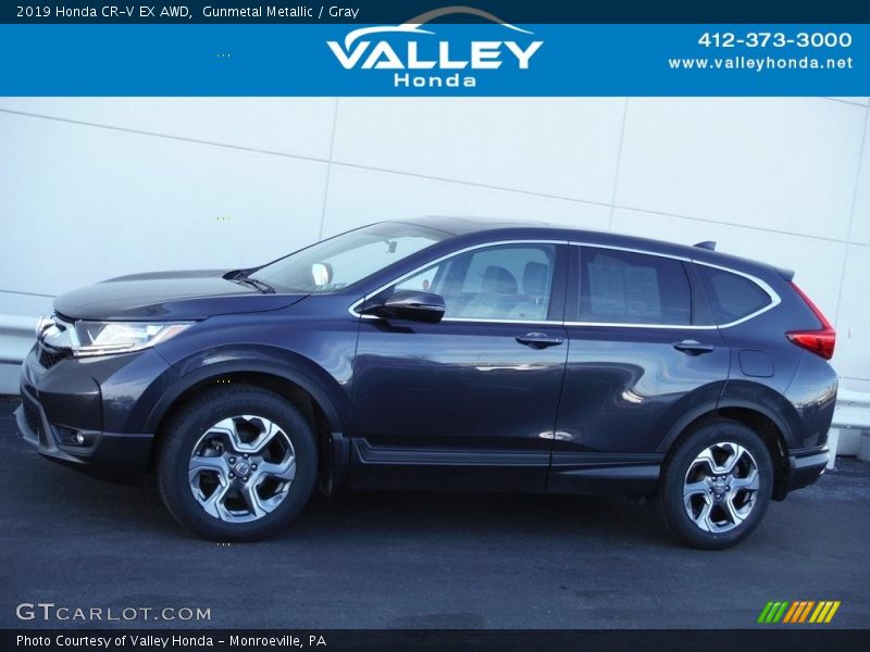 Gunmetal Metallic / Gray 2019 Honda CR-V EX AWD