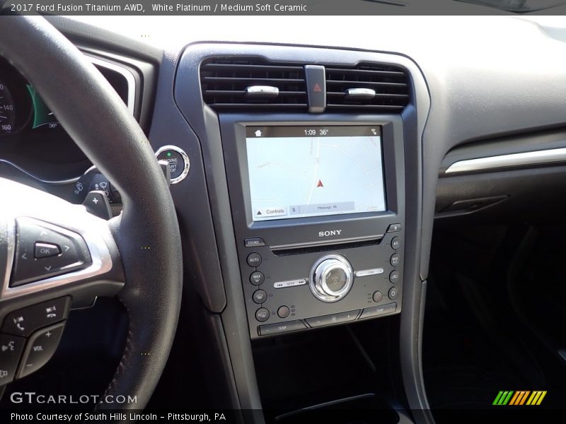 White Platinum / Medium Soft Ceramic 2017 Ford Fusion Titanium AWD
