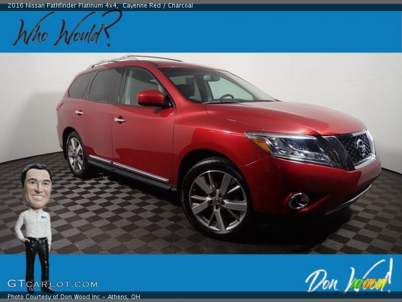 Cayenne Red / Charcoal 2016 Nissan Pathfinder Platinum 4x4