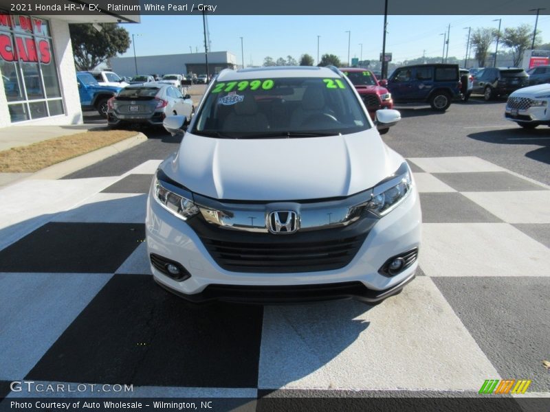 Platinum White Pearl / Gray 2021 Honda HR-V EX
