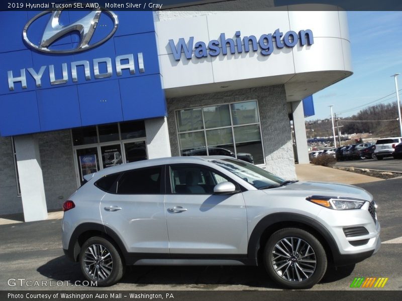 Molten Silver / Gray 2019 Hyundai Tucson SEL AWD