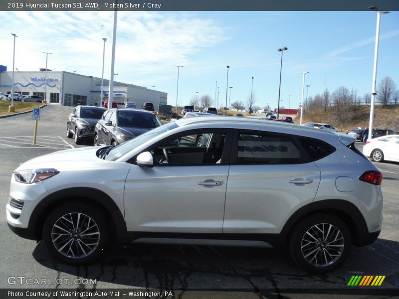 Molten Silver / Gray 2019 Hyundai Tucson SEL AWD