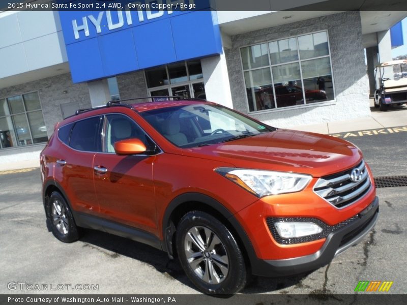 Canyon Copper / Beige 2015 Hyundai Santa Fe Sport 2.4 AWD