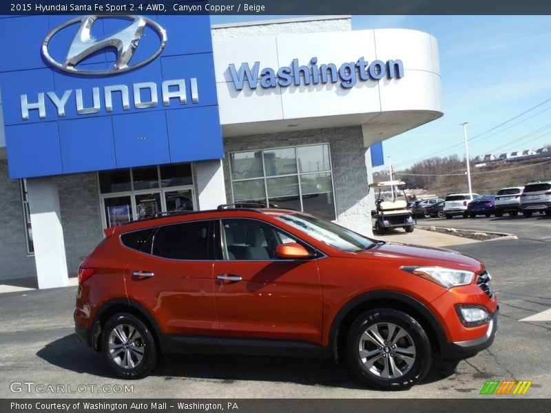 Canyon Copper / Beige 2015 Hyundai Santa Fe Sport 2.4 AWD