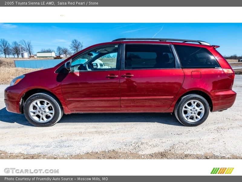 Salsa Red Pearl / Stone 2005 Toyota Sienna LE AWD