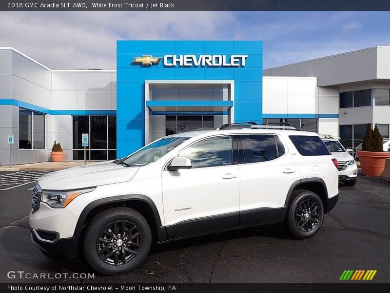 White Frost Tricoat / Jet Black 2018 GMC Acadia SLT AWD