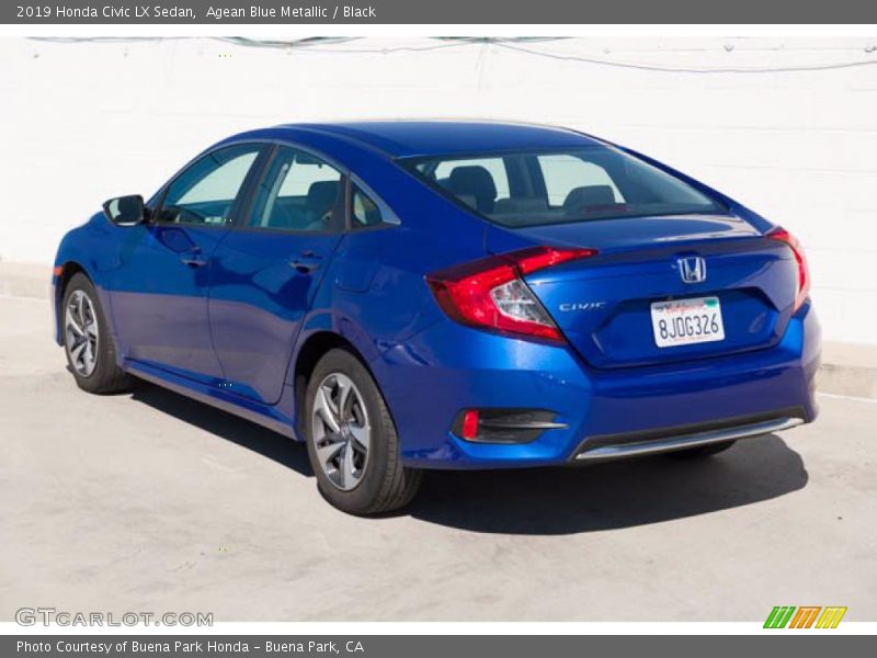 Agean Blue Metallic / Black 2019 Honda Civic LX Sedan