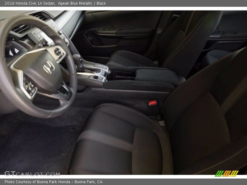 Agean Blue Metallic / Black 2019 Honda Civic LX Sedan