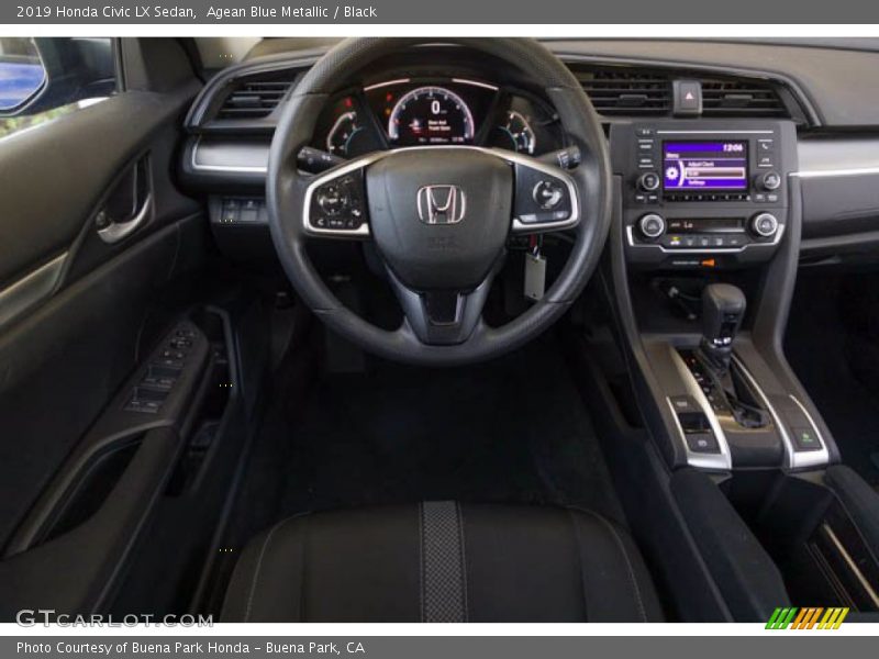 Agean Blue Metallic / Black 2019 Honda Civic LX Sedan