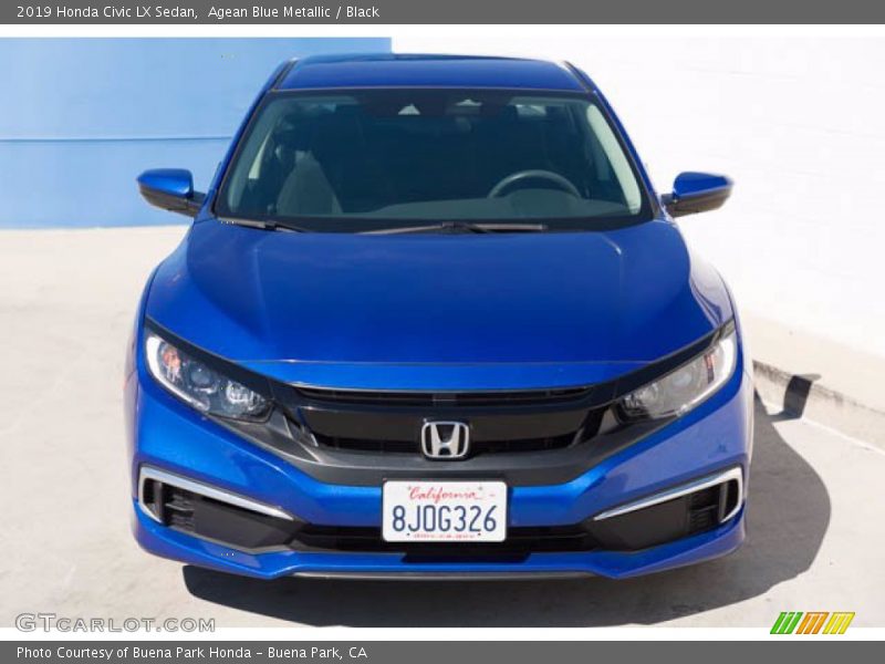Agean Blue Metallic / Black 2019 Honda Civic LX Sedan
