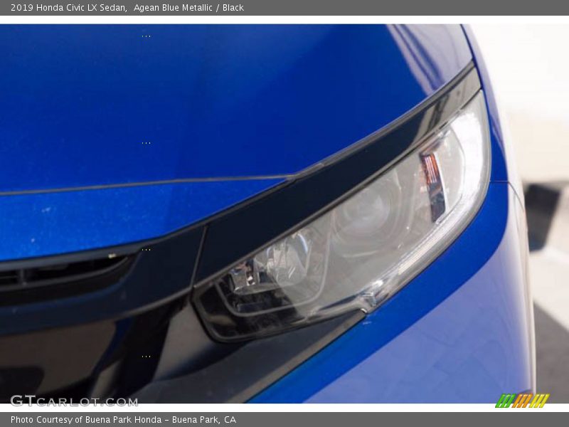 Agean Blue Metallic / Black 2019 Honda Civic LX Sedan