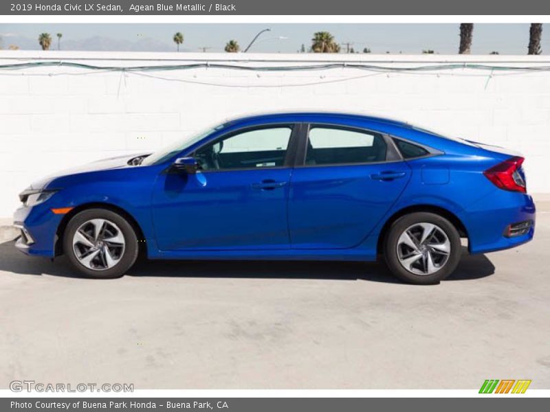 Agean Blue Metallic / Black 2019 Honda Civic LX Sedan