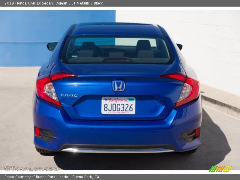 Agean Blue Metallic / Black 2019 Honda Civic LX Sedan