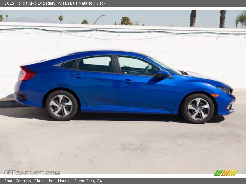 Agean Blue Metallic / Black 2019 Honda Civic LX Sedan