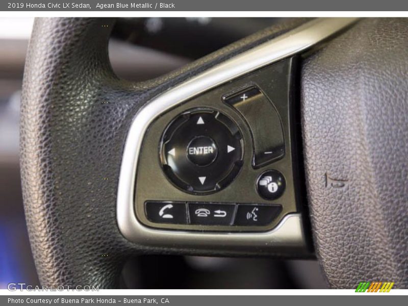 Agean Blue Metallic / Black 2019 Honda Civic LX Sedan