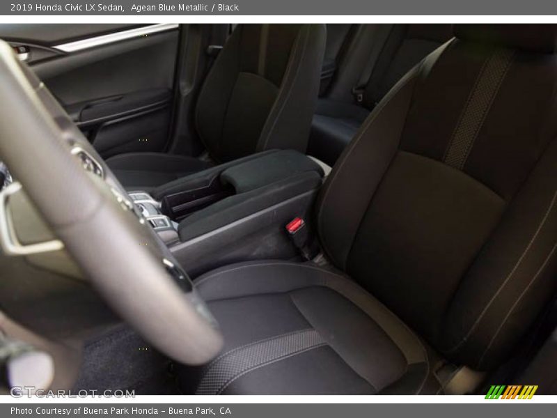 Agean Blue Metallic / Black 2019 Honda Civic LX Sedan