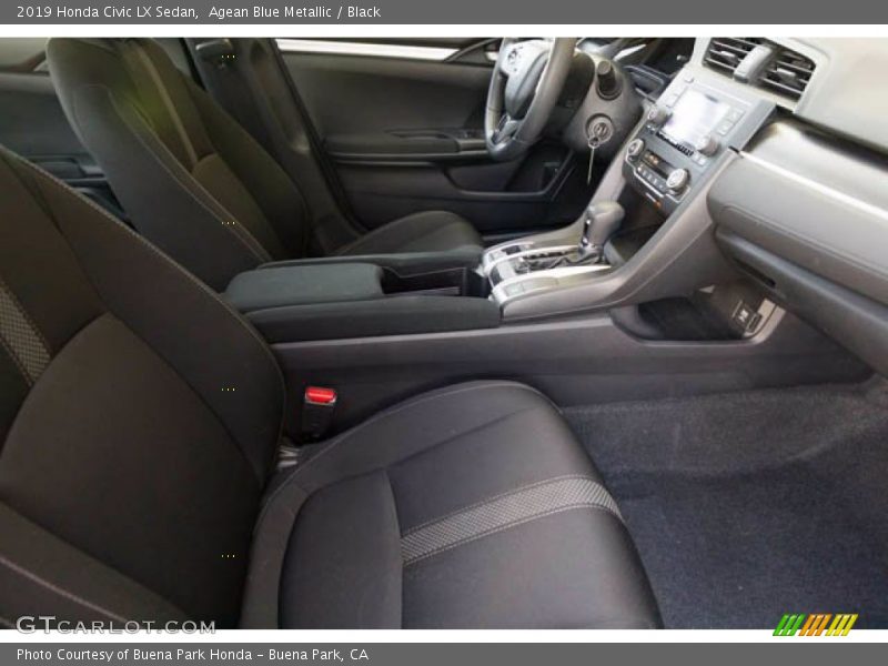 Agean Blue Metallic / Black 2019 Honda Civic LX Sedan