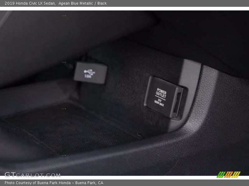 Agean Blue Metallic / Black 2019 Honda Civic LX Sedan