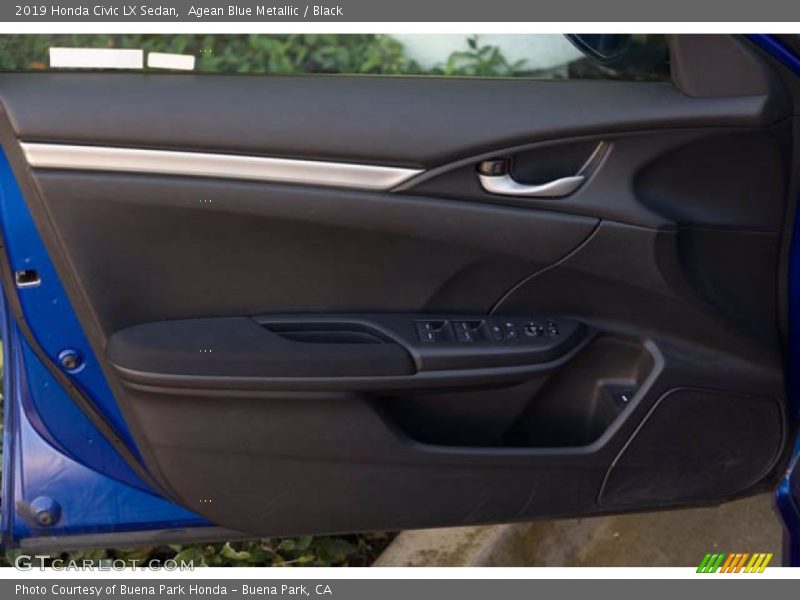 Agean Blue Metallic / Black 2019 Honda Civic LX Sedan
