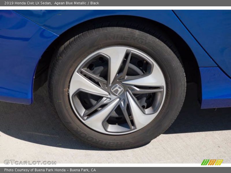 Agean Blue Metallic / Black 2019 Honda Civic LX Sedan