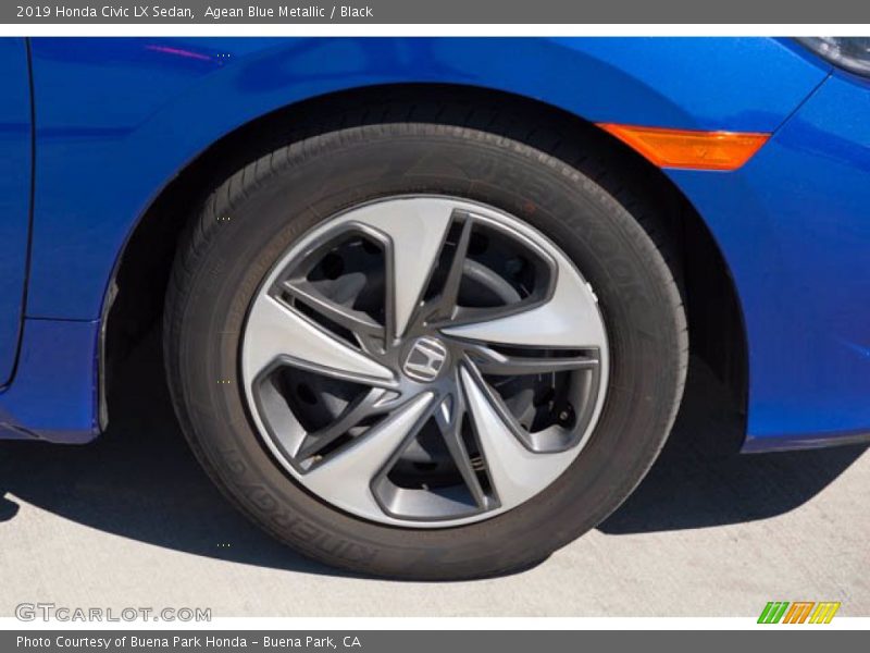 Agean Blue Metallic / Black 2019 Honda Civic LX Sedan