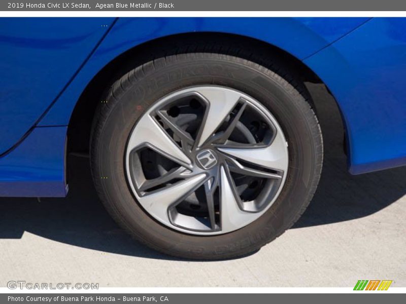 Agean Blue Metallic / Black 2019 Honda Civic LX Sedan