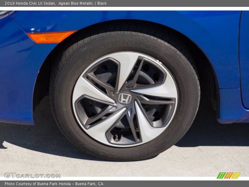 Agean Blue Metallic / Black 2019 Honda Civic LX Sedan