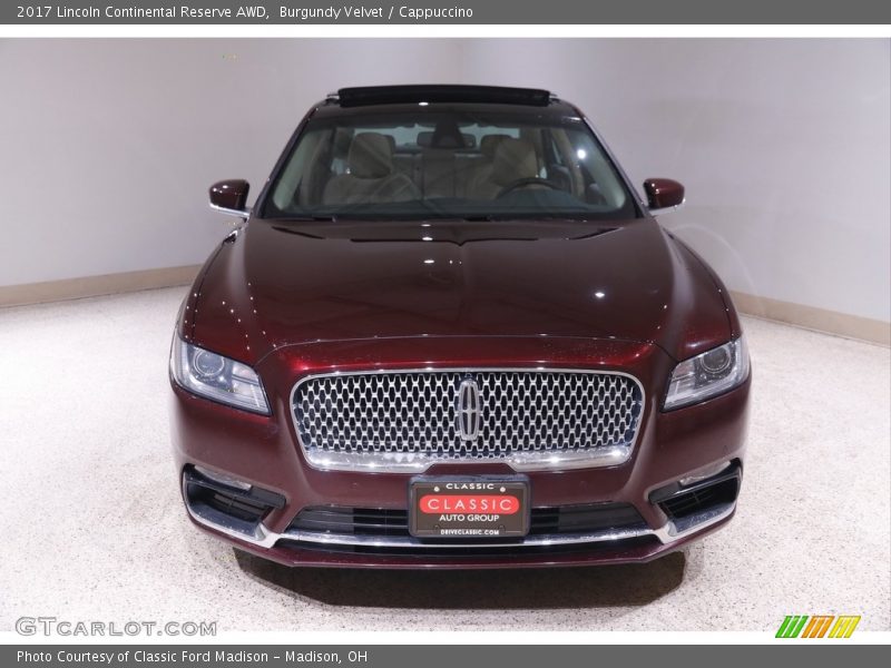 Burgundy Velvet / Cappuccino 2017 Lincoln Continental Reserve AWD