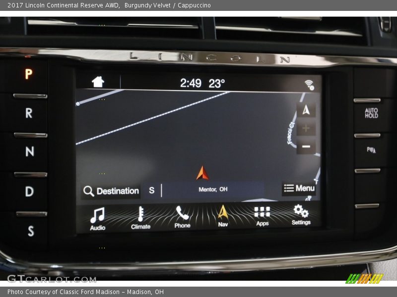 Navigation of 2017 Continental Reserve AWD