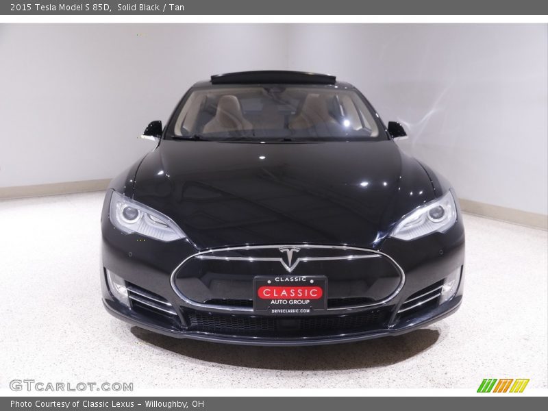 Solid Black / Tan 2015 Tesla Model S 85D