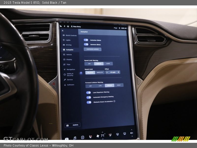 Solid Black / Tan 2015 Tesla Model S 85D