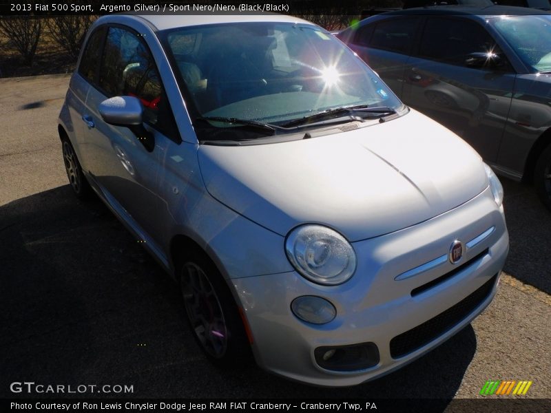 Argento (Silver) / Sport Nero/Nero (Black/Black) 2013 Fiat 500 Sport