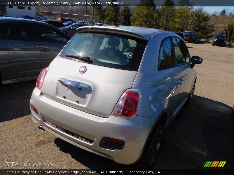 Argento (Silver) / Sport Nero/Nero (Black/Black) 2013 Fiat 500 Sport