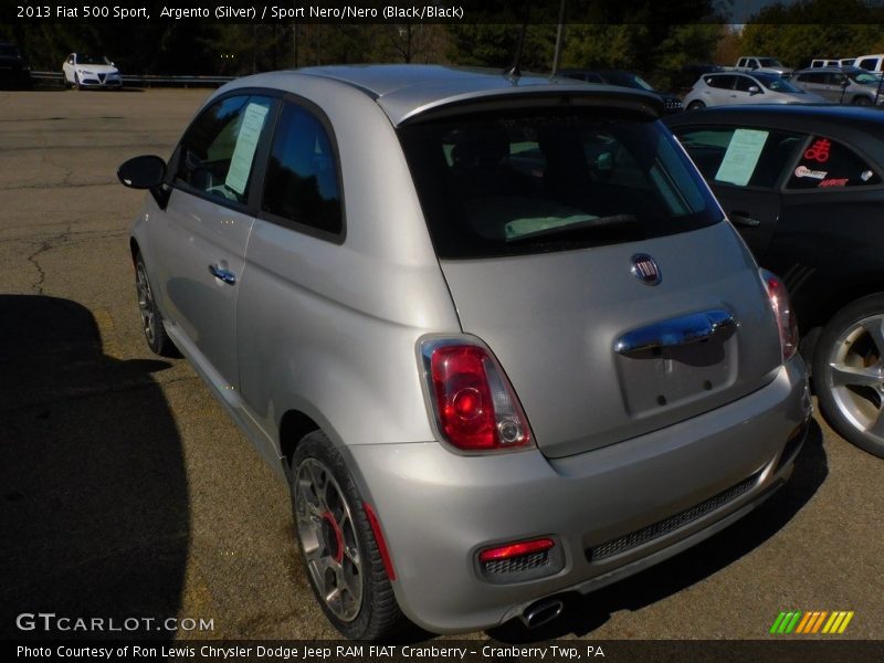 Argento (Silver) / Sport Nero/Nero (Black/Black) 2013 Fiat 500 Sport