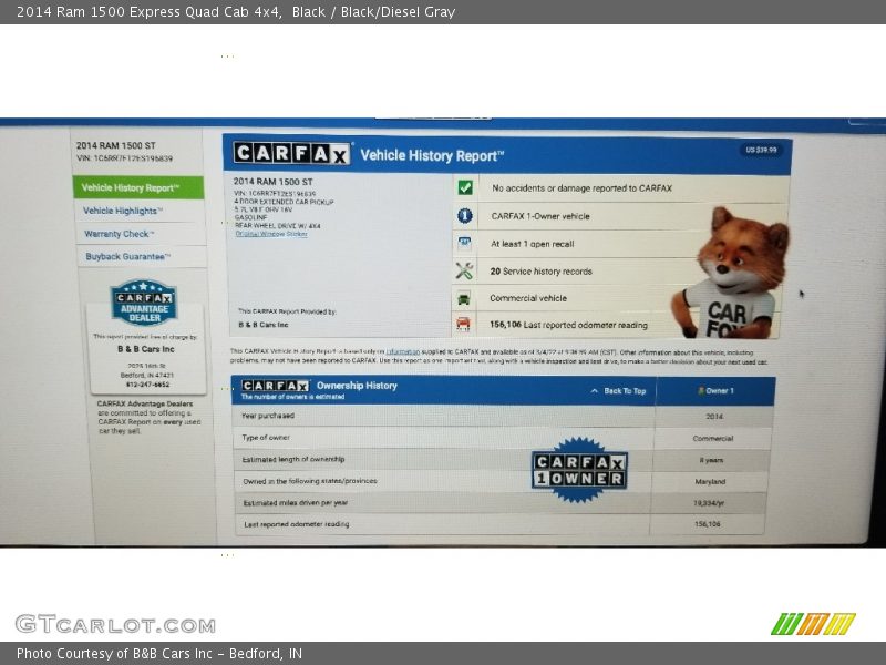 Black / Black/Diesel Gray 2014 Ram 1500 Express Quad Cab 4x4