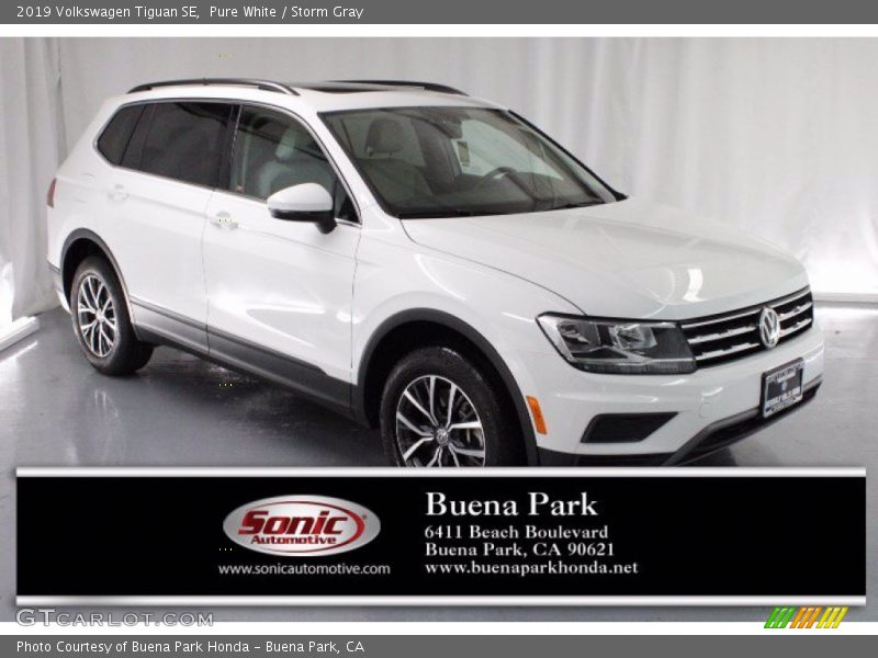 Pure White / Storm Gray 2019 Volkswagen Tiguan SE
