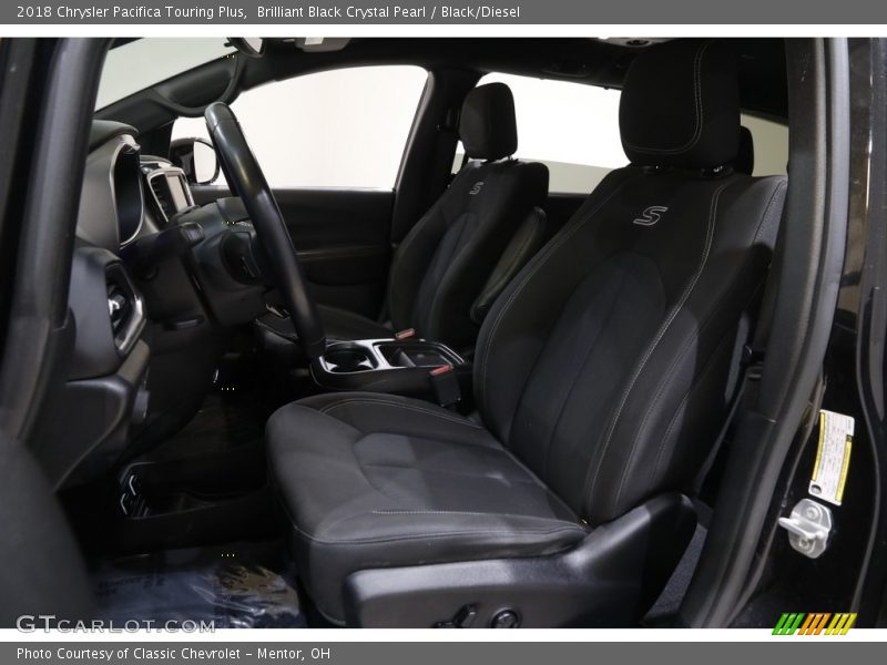 Brilliant Black Crystal Pearl / Black/Diesel 2018 Chrysler Pacifica Touring Plus