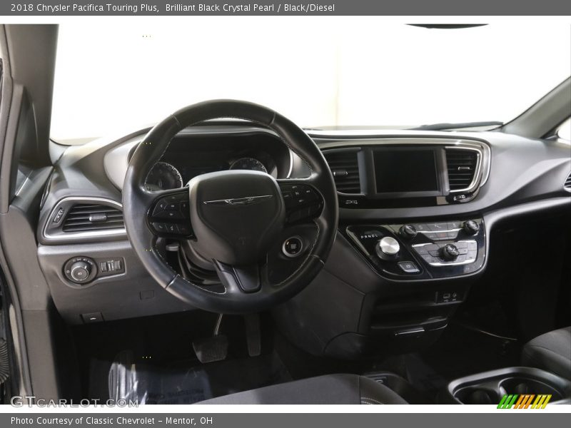 Brilliant Black Crystal Pearl / Black/Diesel 2018 Chrysler Pacifica Touring Plus
