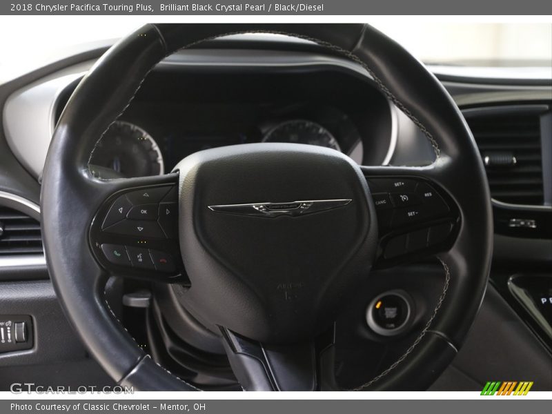 Brilliant Black Crystal Pearl / Black/Diesel 2018 Chrysler Pacifica Touring Plus